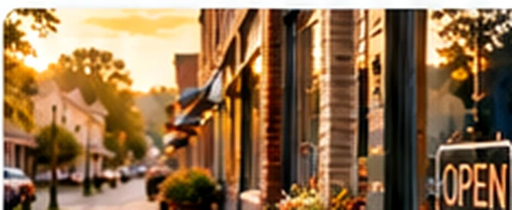 Illustrative small-town local storefront